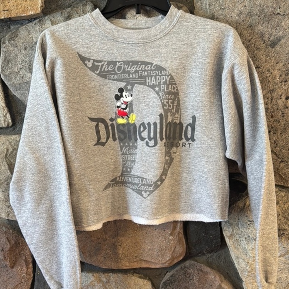 Disney Parks Mickey Disneyland Resort cropped crewneck sweatshirt size small